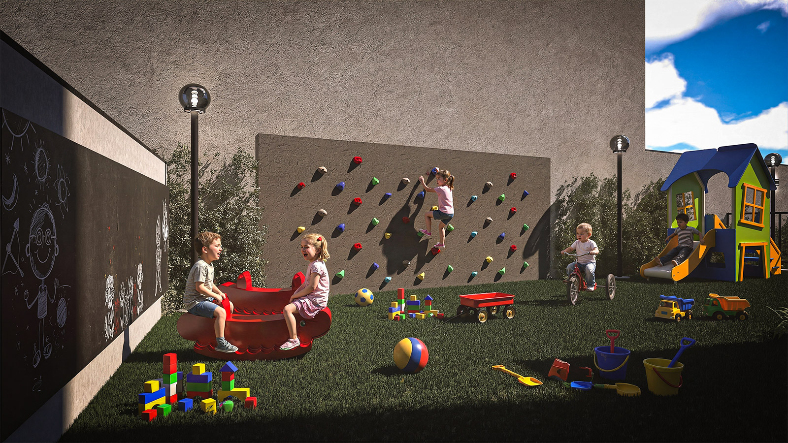 Perspectiva ilustrada do playground